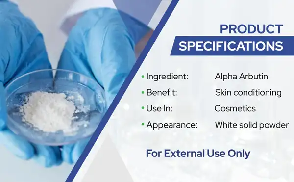 Púdar alfa arbutin íon Púdar alfa arbutin íon