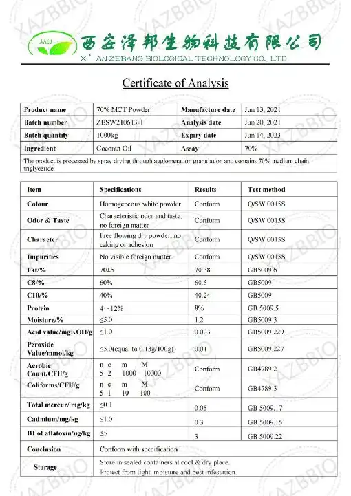 70% mct powder coa